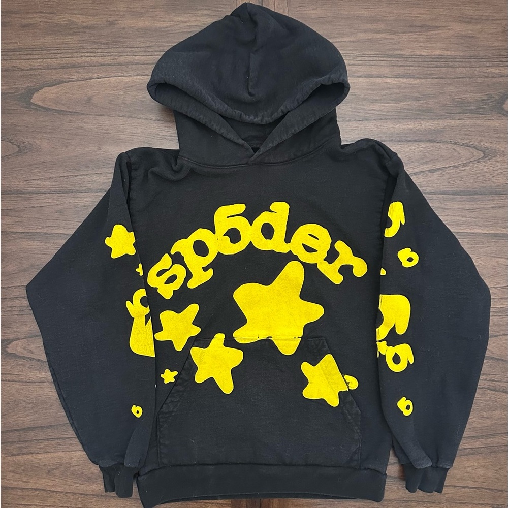 Sp5der Beluga Hoodie Onyx/Yellow